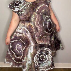 Artistic Geode Handmade Tie-Dye Dress Upcycled Fashion Size 22/24 Cato Dress